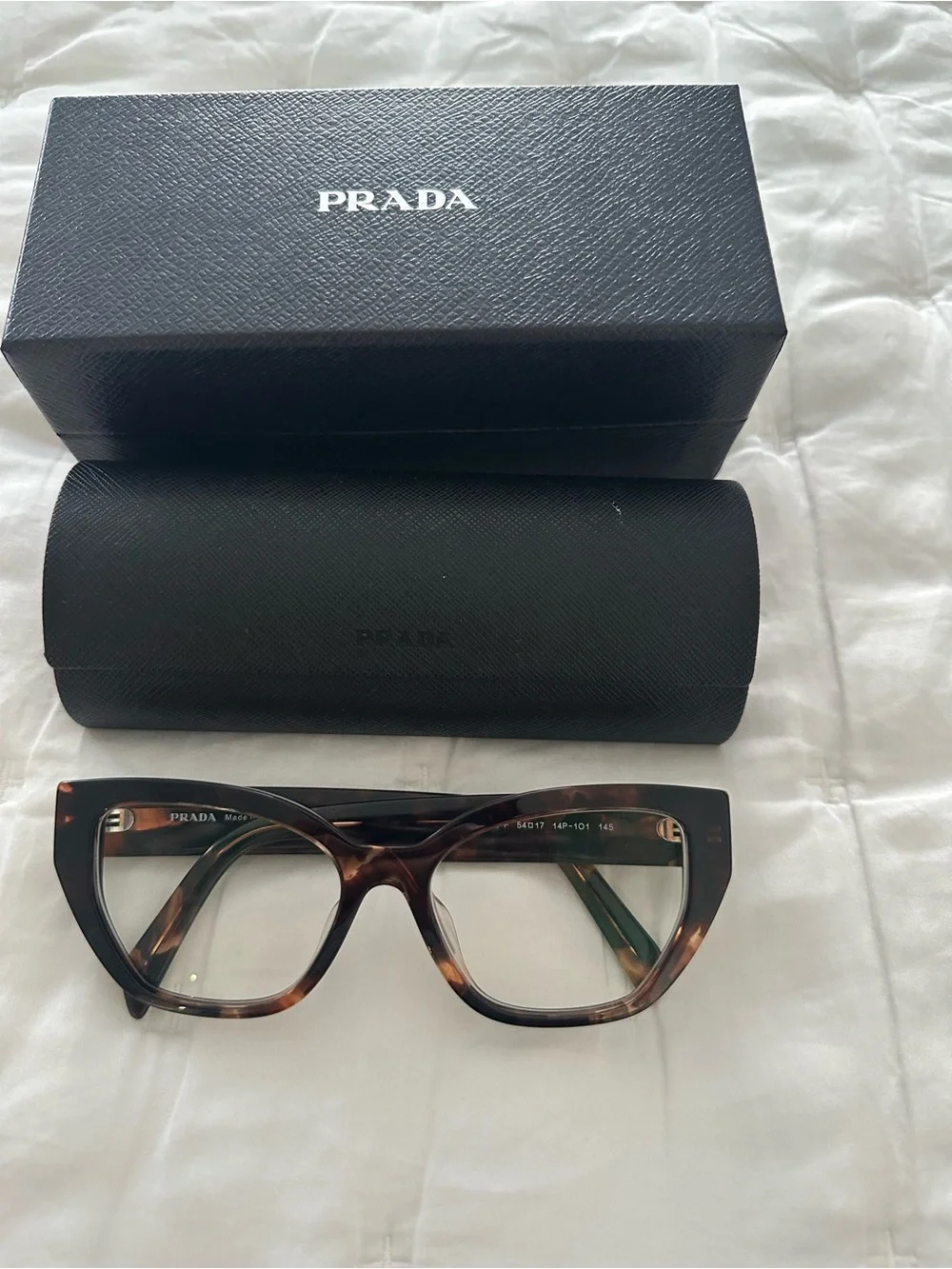 Prada Women’s Tortoiseshell Cat-Eye Glasses - Brown/Black